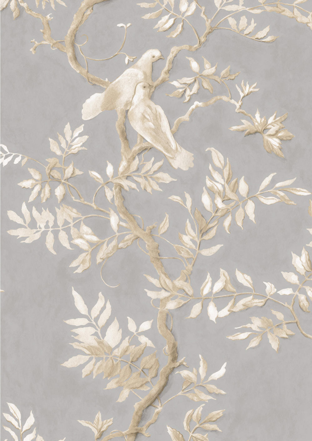 Doves Wallpaper - Purple - Lewis & Wood