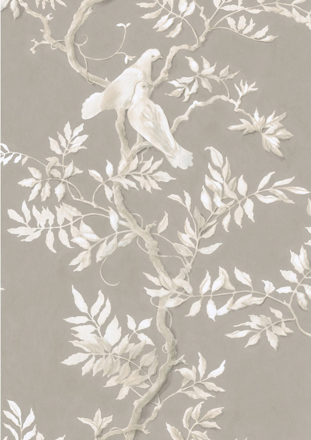 Doves Wallpaper - Gray - Lewis & Wood