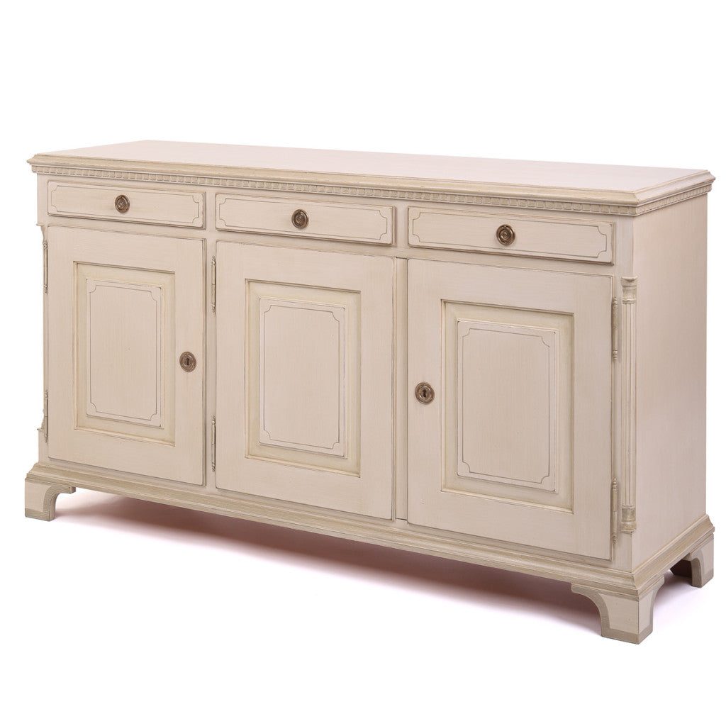 Gustavian 3 door sideboard - side detail