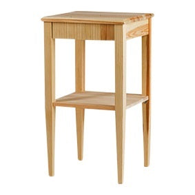 Gustavian bedside table with shelf - unpainted