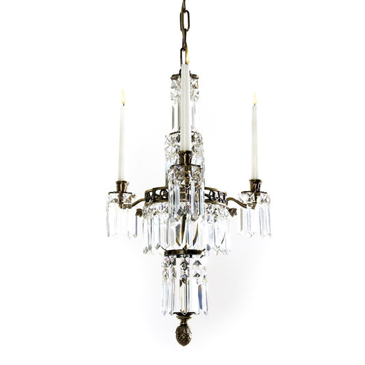 Classic Swedish Style Crystal Chandelier with 4 arms