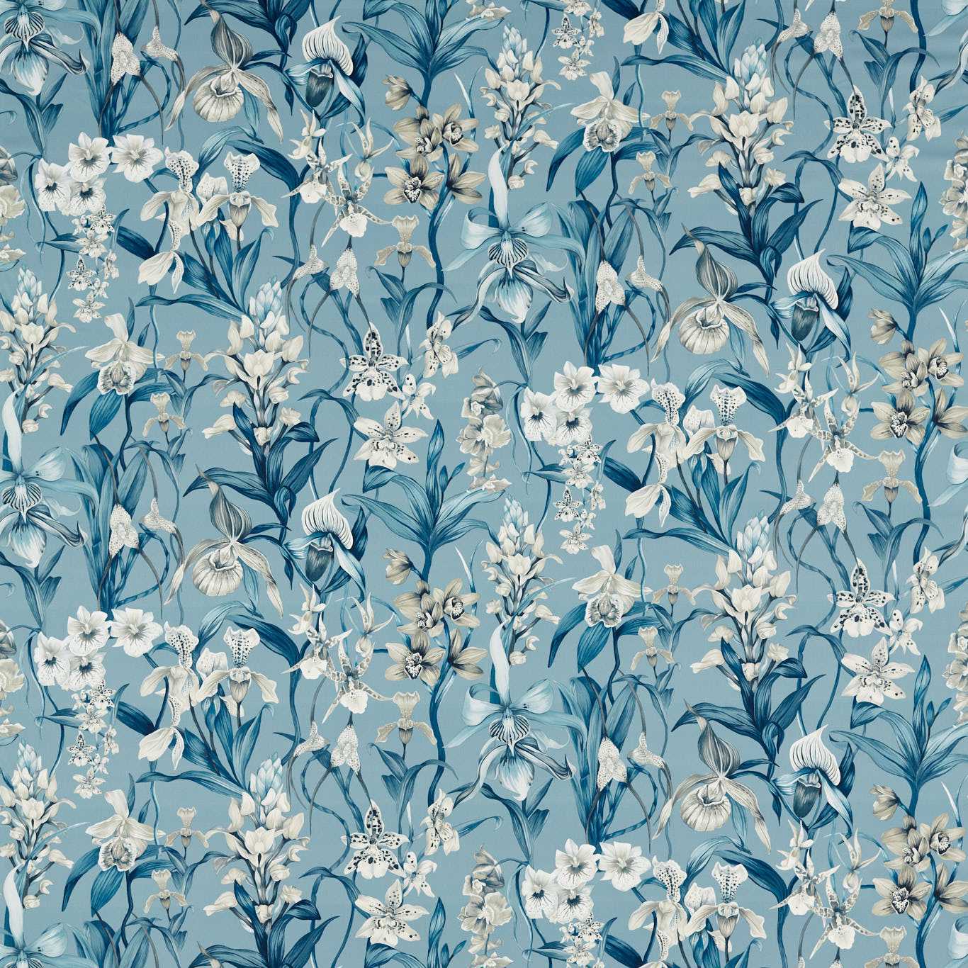 Kalina Room Fabric - Parchment/Forest/Azalea