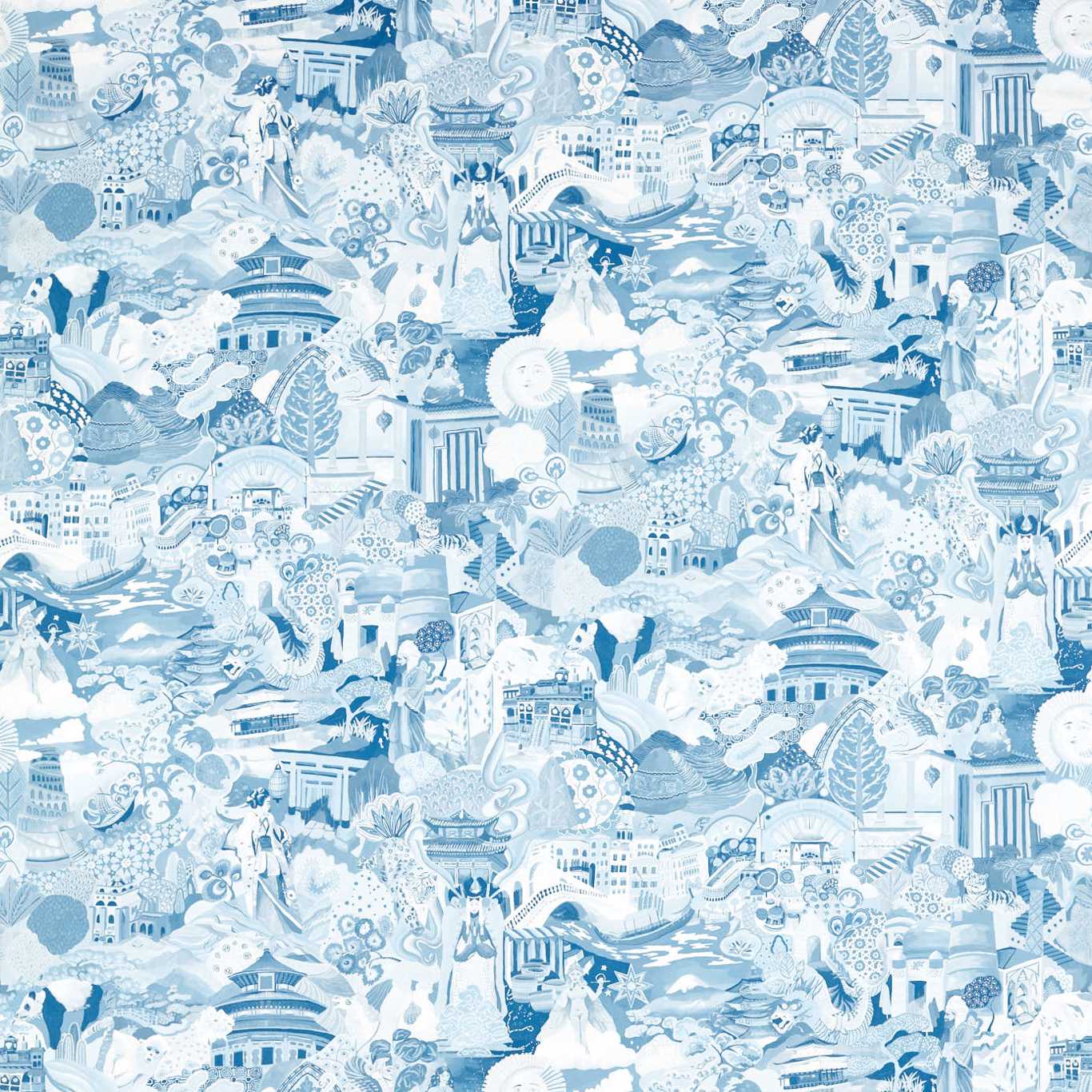 Journey of Discovery Room Fabric - Ionian/Harissa/Emerald