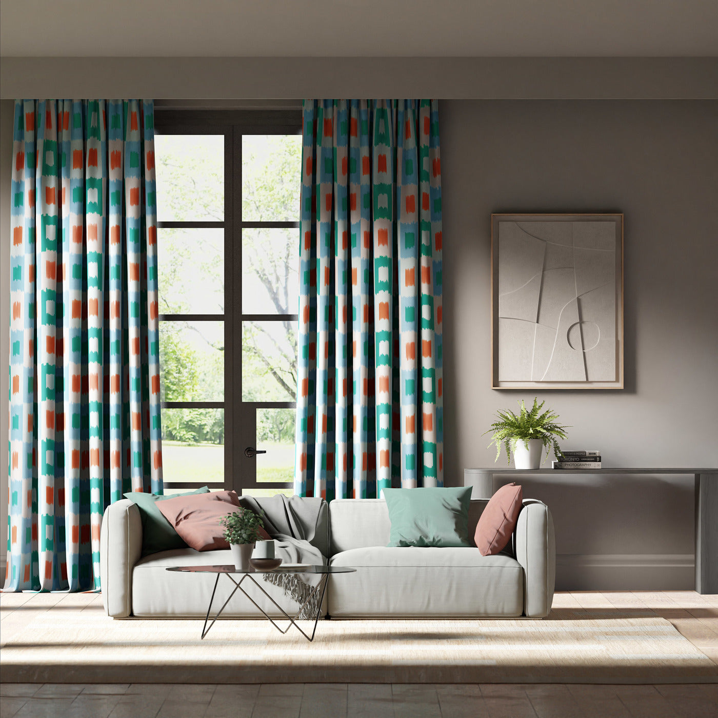 Shiruku Room Fabric - Harissa/Amazonia/Emerald