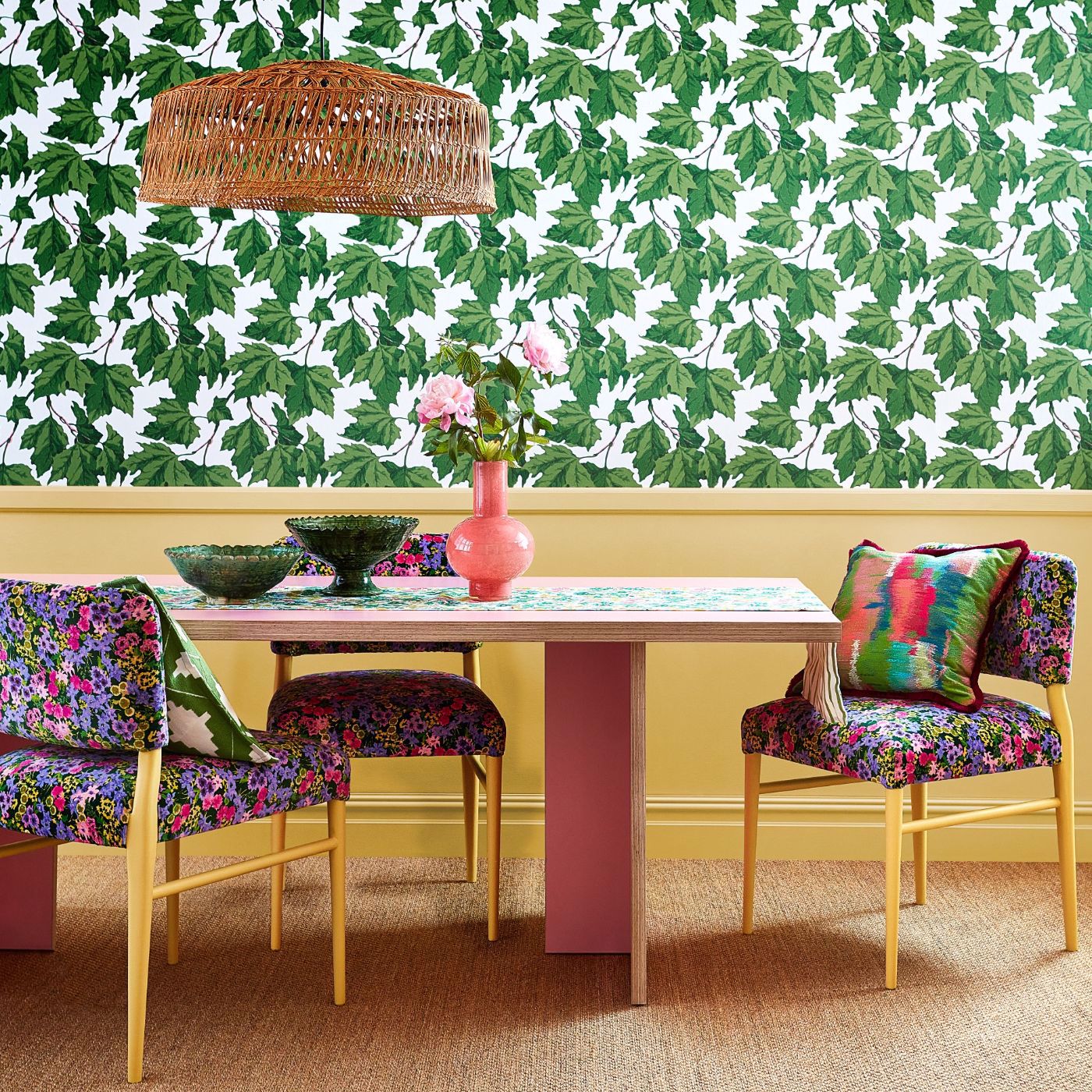 Wildflower Meadow Room Fabric - Emerald/Amethyst/ Spinel