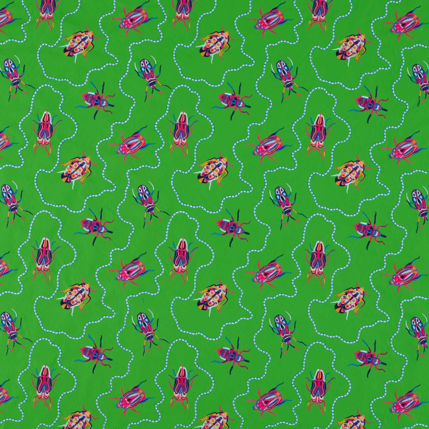 Jewel Beetles Room Fabric - Lapis