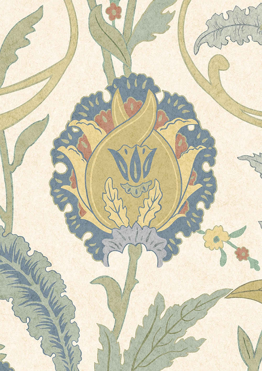 Ipek Damask Room Wallpaper - Cream