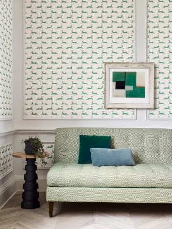 March Hare Room Wallpaper - Green
