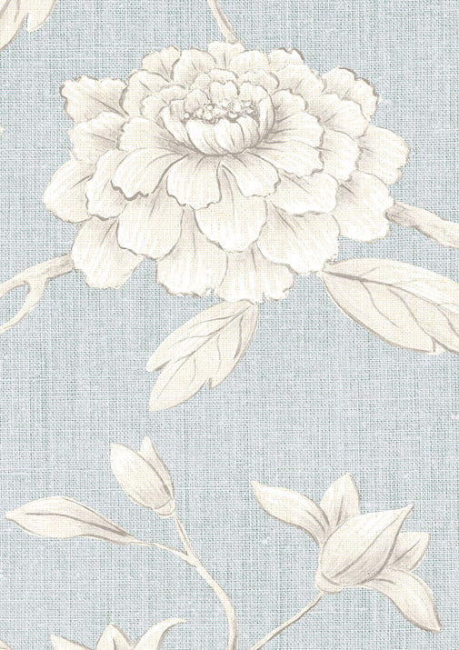 Jasper Peony Room Wallpaper - Blue