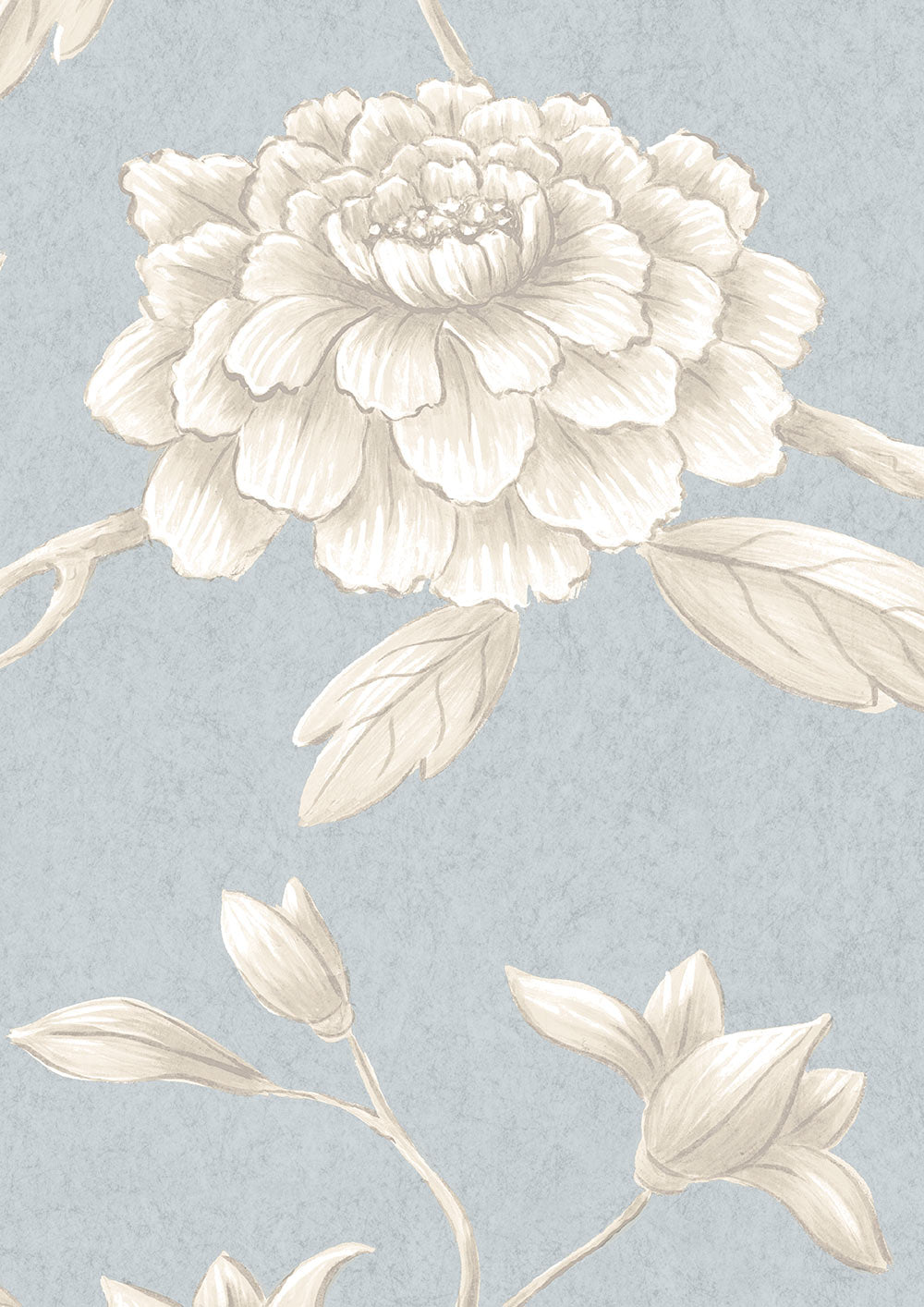 Jasper Peony Room Wallpaper - Blue