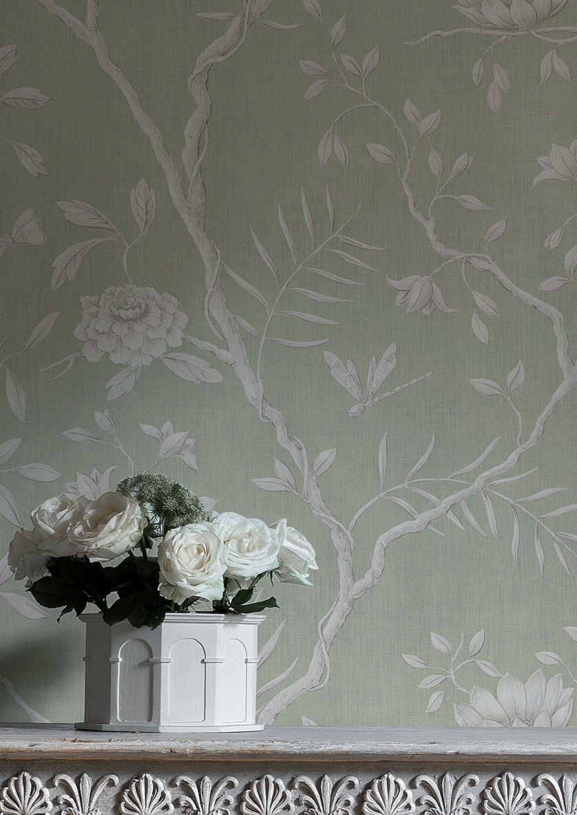 Jasper Peony Room Wallpaper - Green
