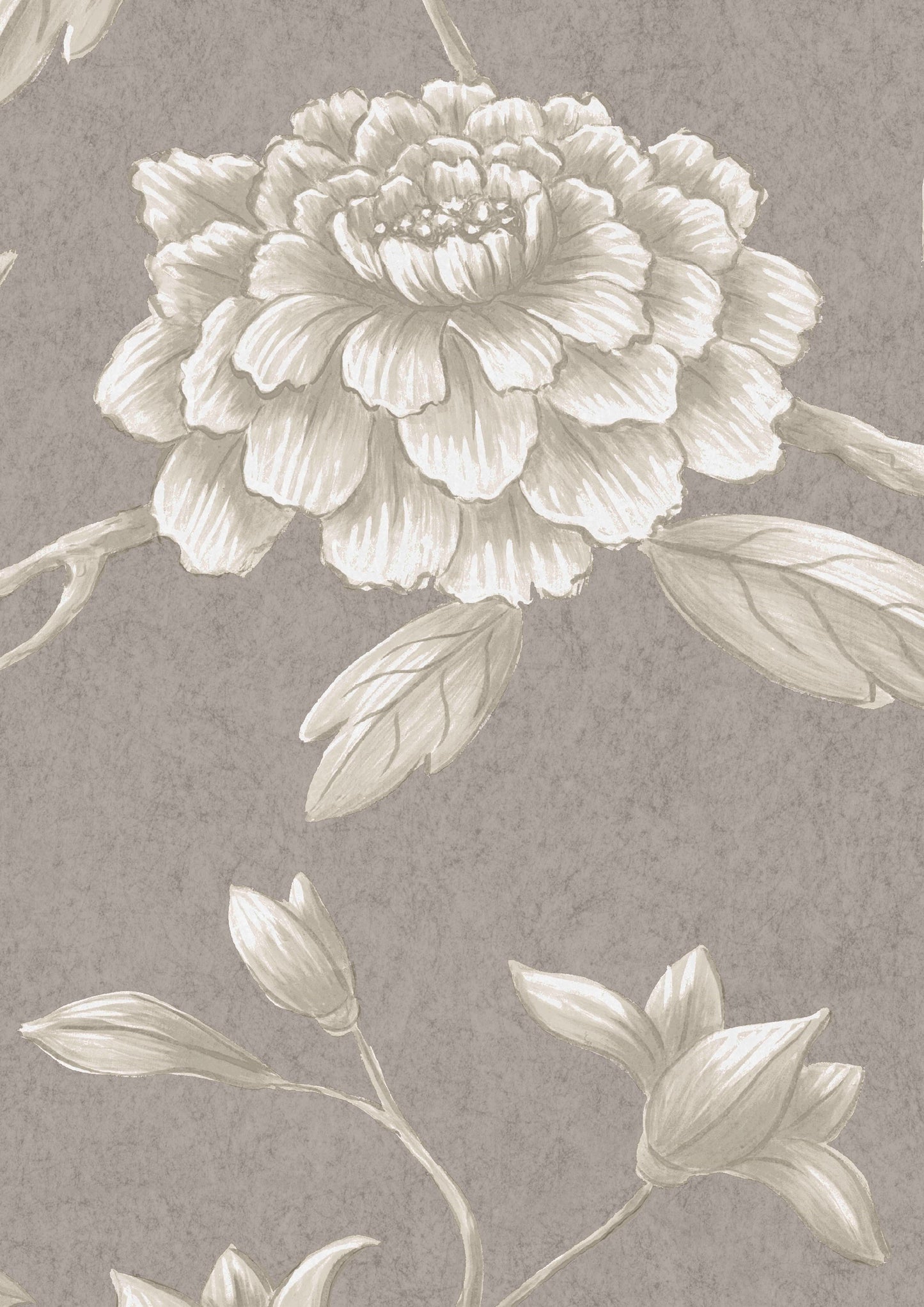 Jasper Peony Room Wallpaper - Gray