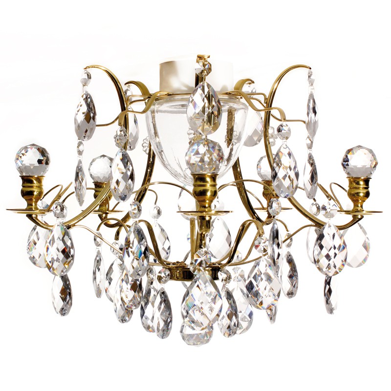 04 Никелевая люстра для ванной комнаты с миндальными кристаллами и шарами