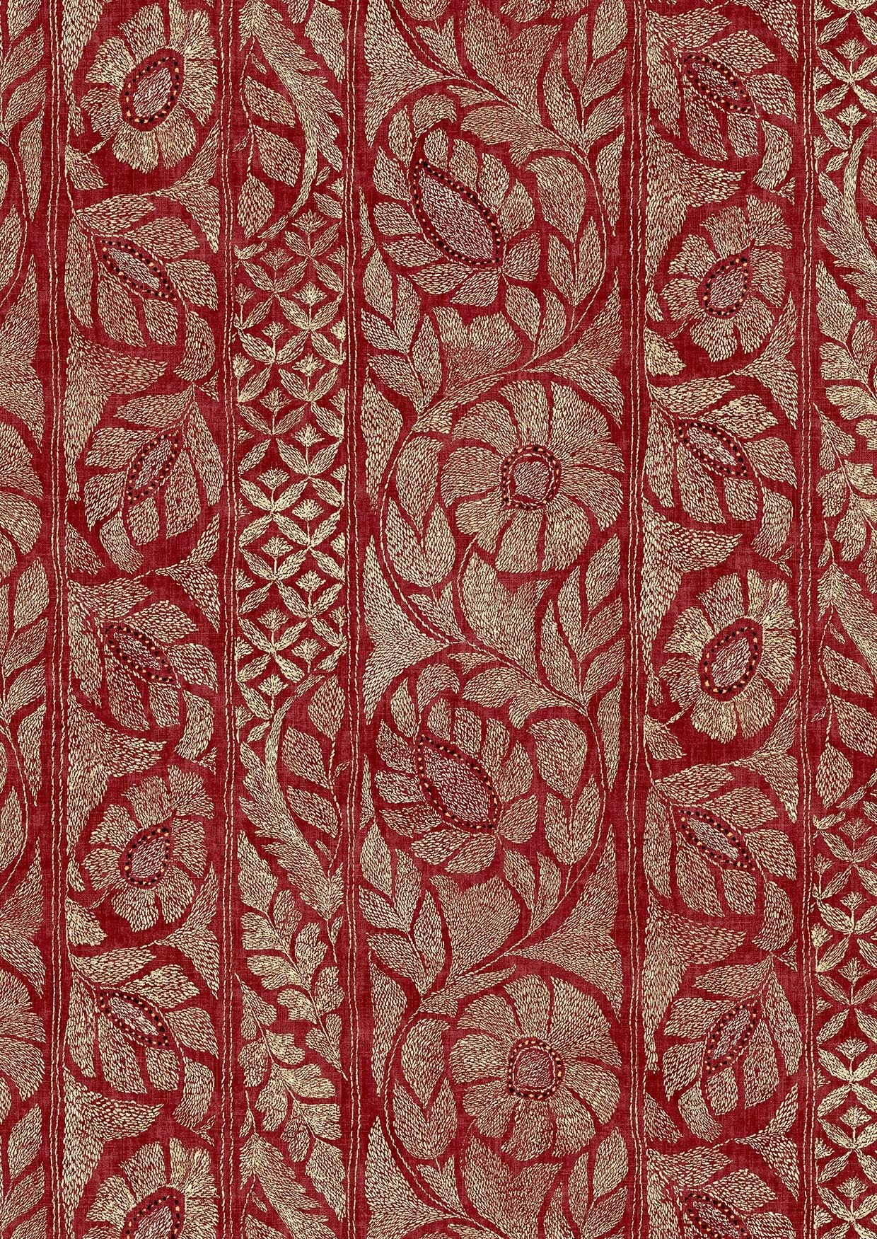 Kashmiri Garnet Gold Wallpaper - Lewis & Wood