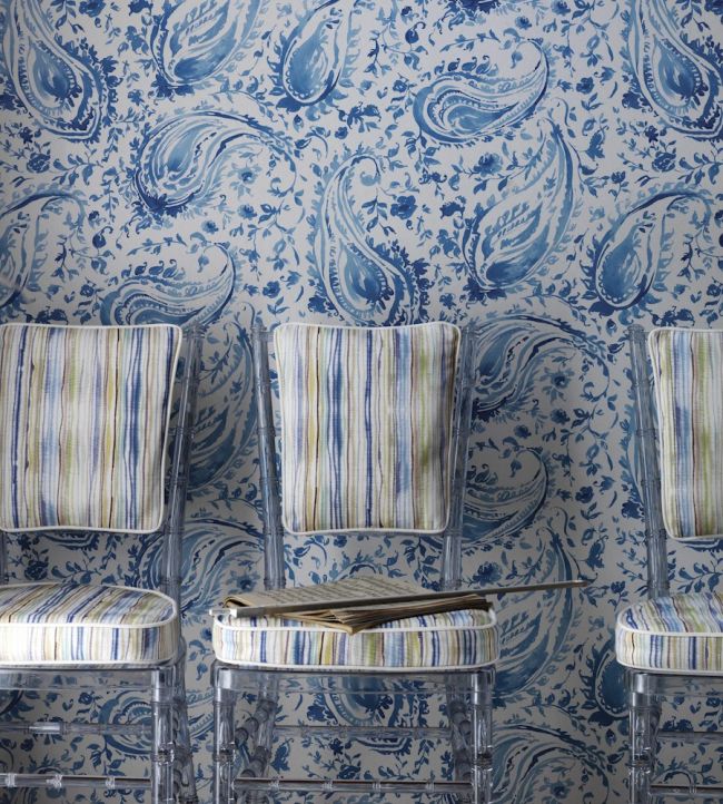 Pamir Room Wallpaper - Blue