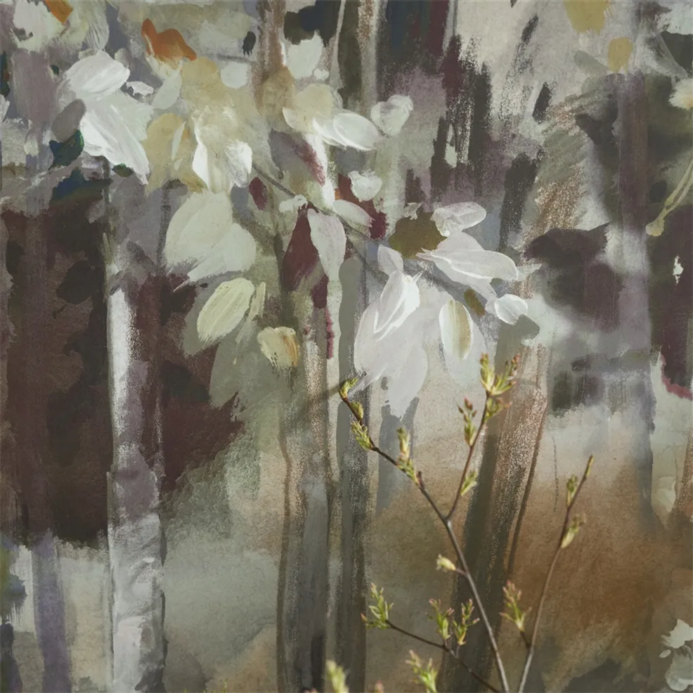 Bois De Bouleau Scene 1 Sepia Room Wallpaper
