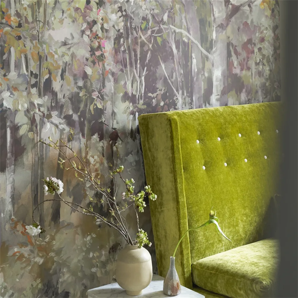 Bois De Bouleau Scene 1 Sepia Room Wallpaper