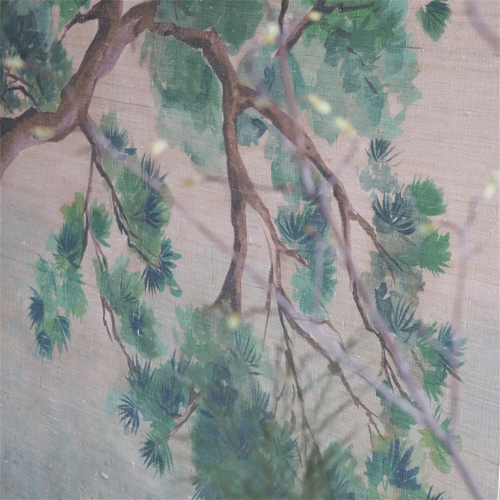 Scene D Arbre Grasscloth Elm Room Wallpaper