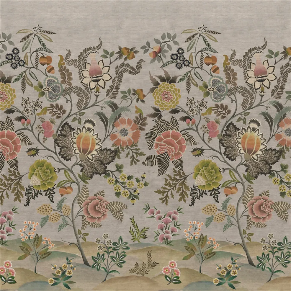 Brocart Decoratif Grasscloth Sepia Wallpaper
