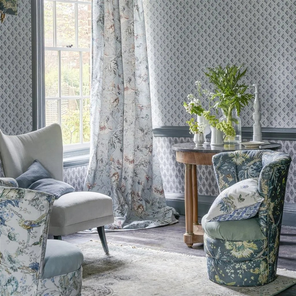 Amsee Geometric Room Wallpaper - Blue