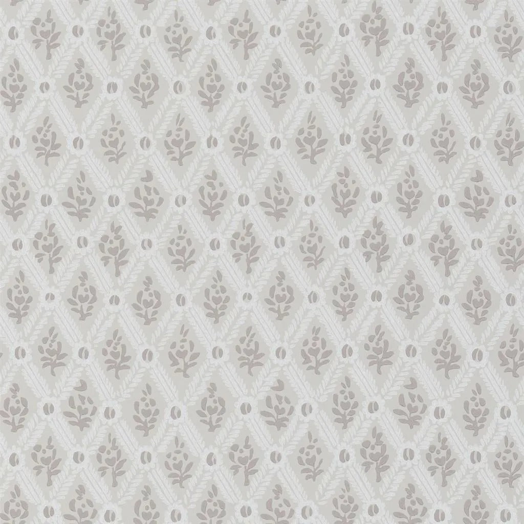 St John Street Trellis Wallpaper - Gray