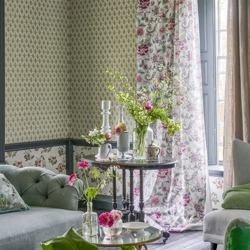 St John Street Trellis Room Wallpaper - Green