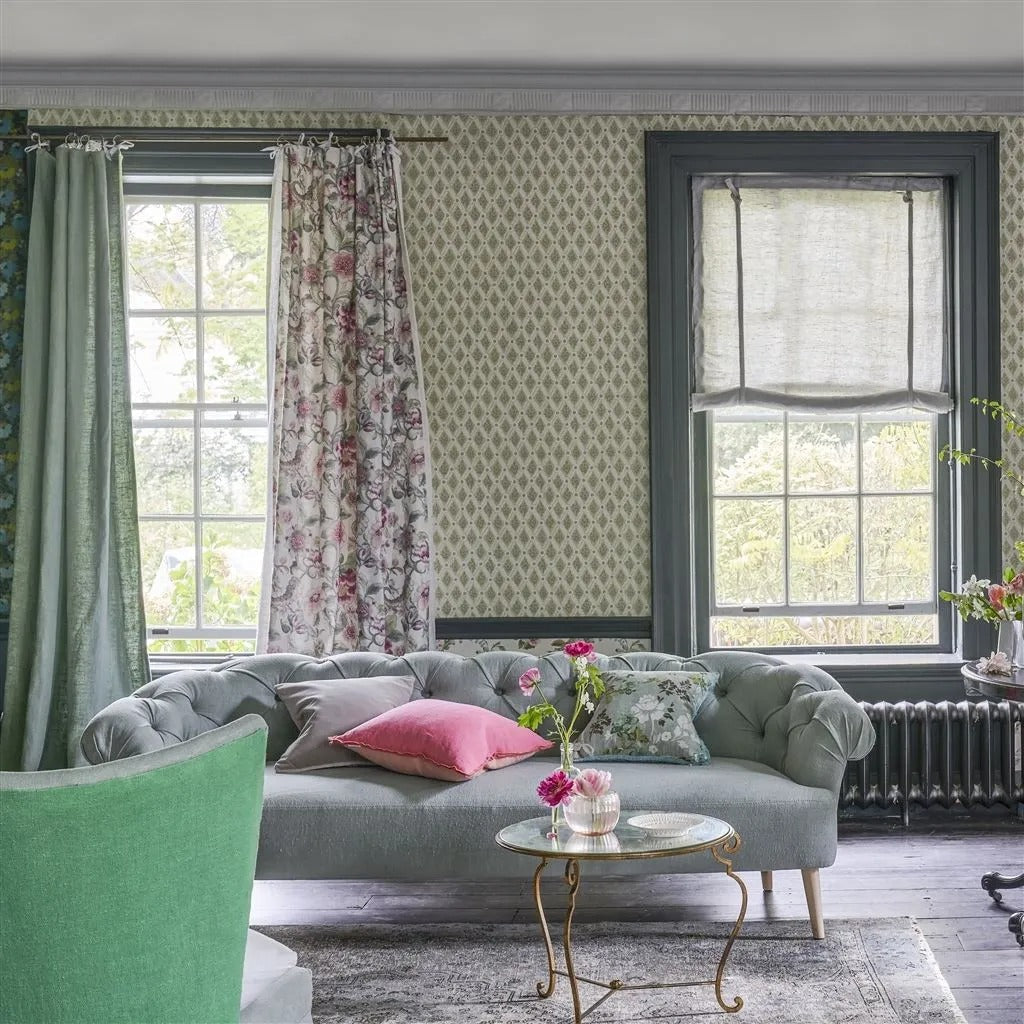 St John Street Trellis Room Wallpaper - Green