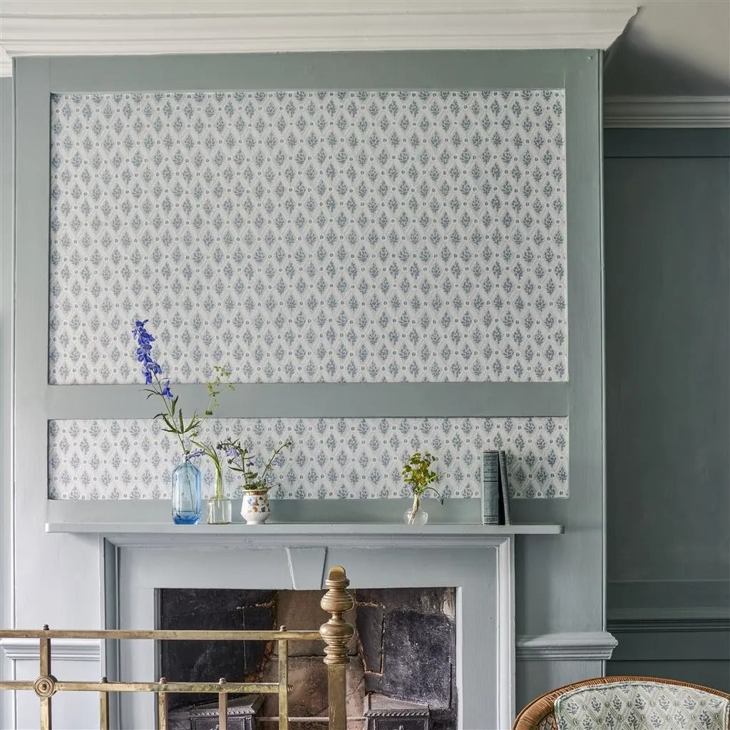St John Street Trellis Room Wallpaper - Teal