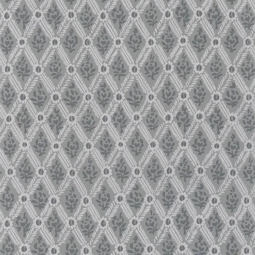 St John Street Trellis Wallpaper - Gray