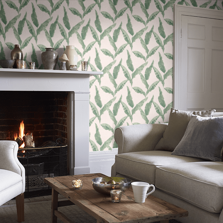 Plantain Room Wallpaper - Green