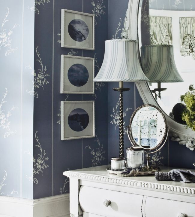 Elsinore Floral Room Wallpaper - Blue