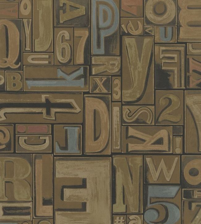 Copeley Letterpress Wallpaper - Brown