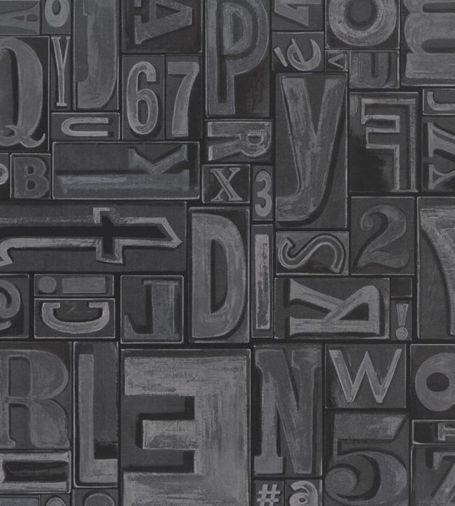 Copeley Letterpress Wallpaper - Gray