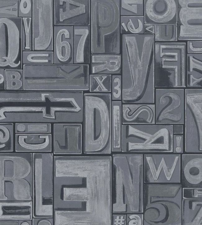 Copeley Letterpress Wallpaper - Gray