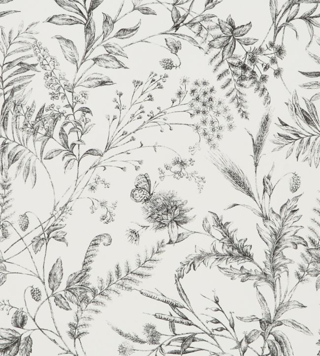 Fern Toile Wallpaper - Gray