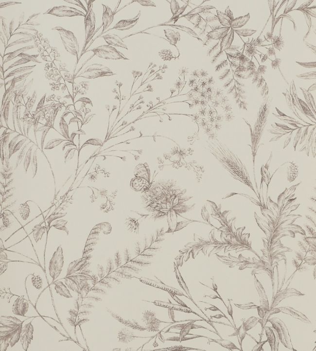 Fern Toile Wallpaper - Purple