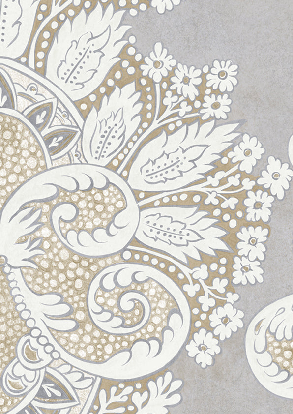 Rococo Room Wallpaper - Silver
