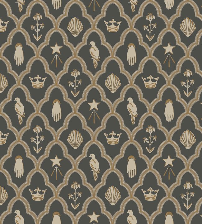 Turtledove Barn Wallpaper - Black