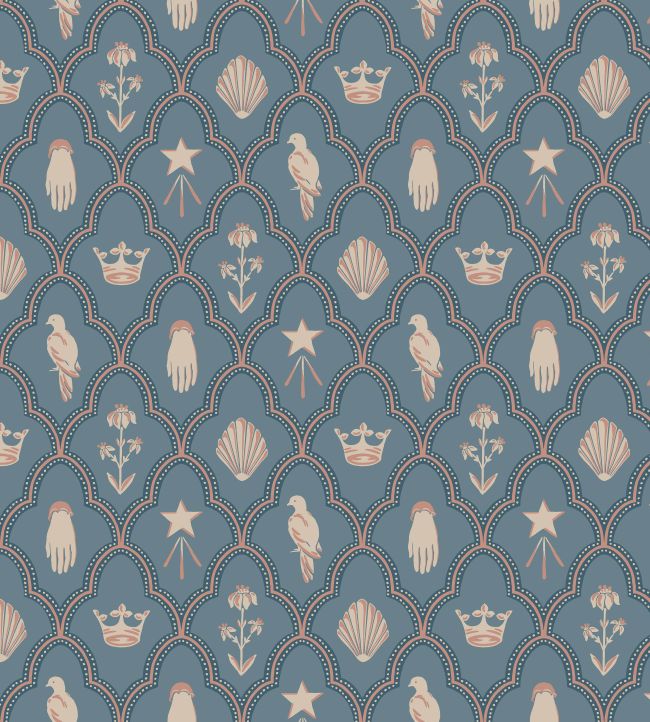 Turtledove Barn Wallpaper - Blue