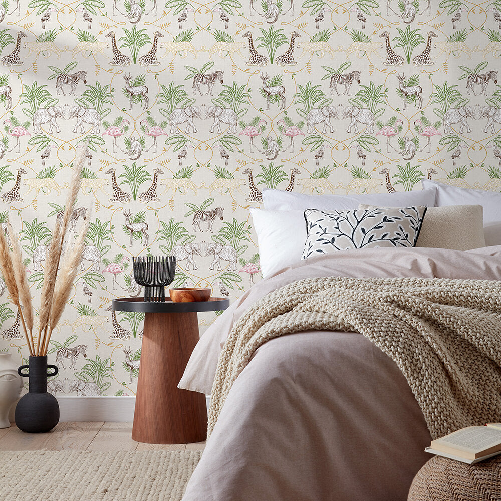 Serengeti Room Wallpaper - Green
