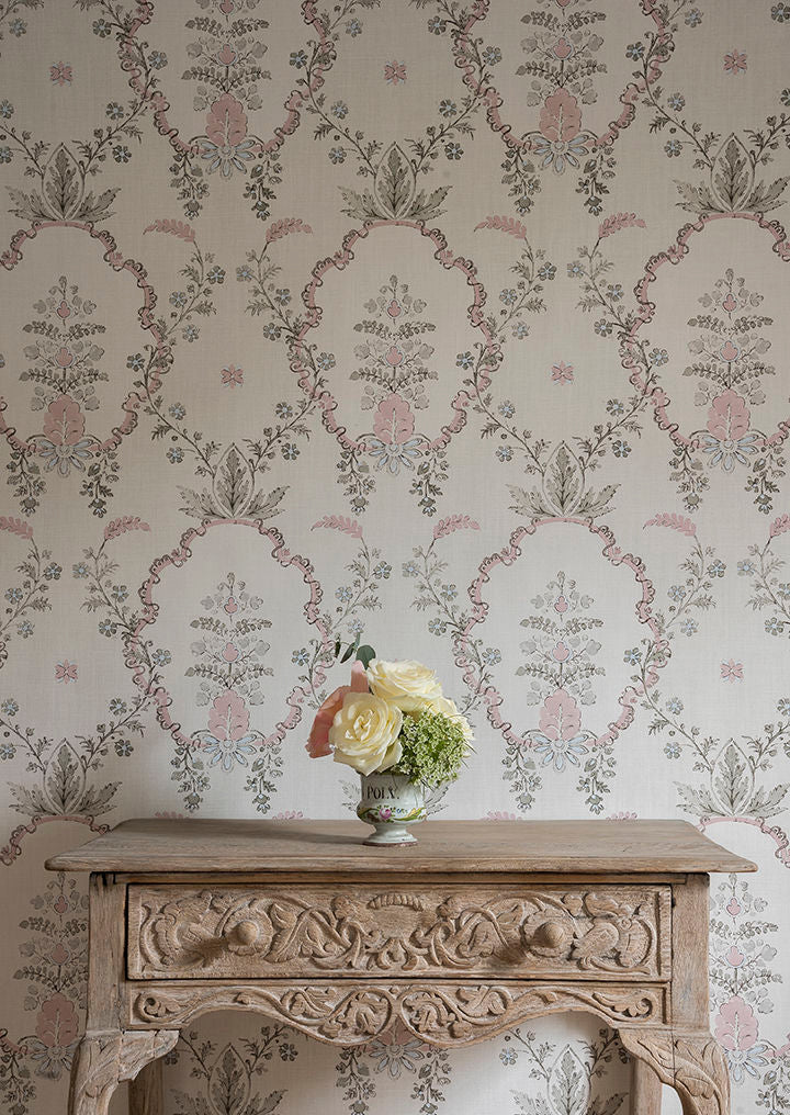 Vallance Wallpaper - Pink - Lewis & Wood