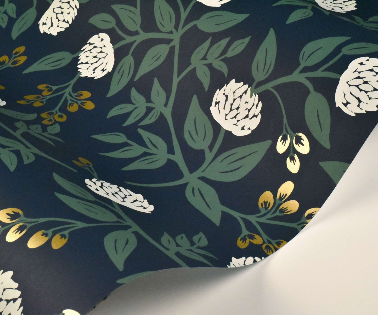 Peonies Wallpaper - Blue - Rifle