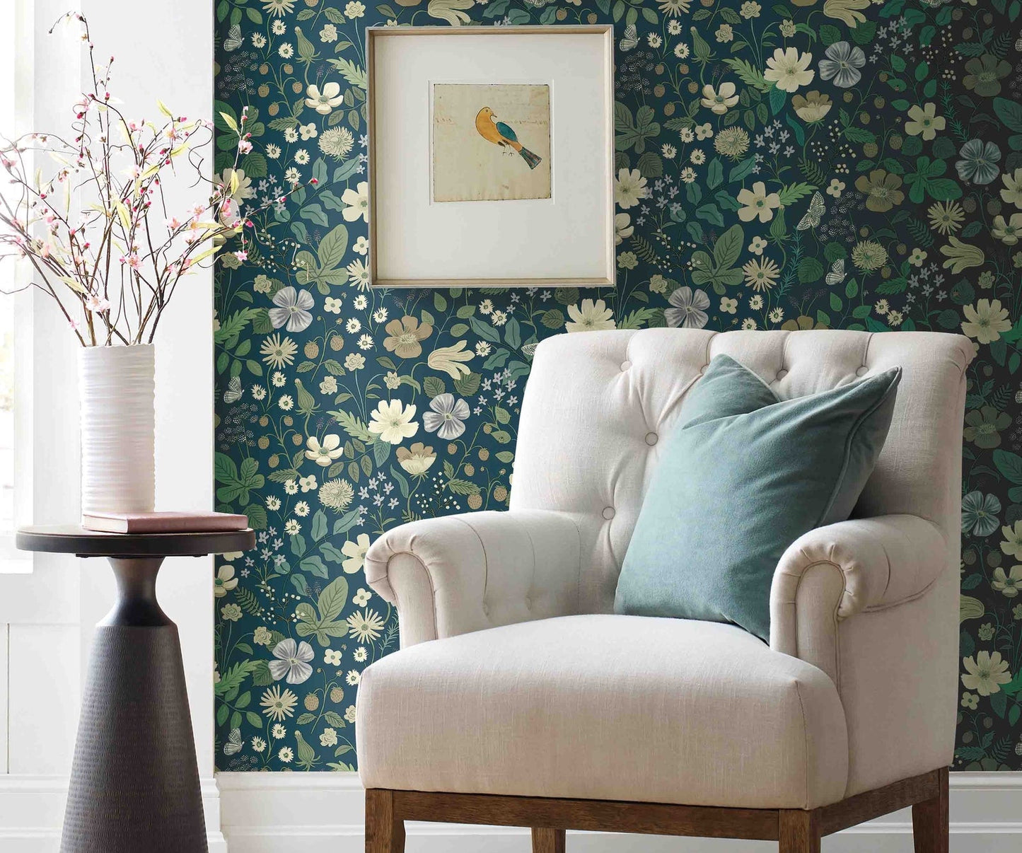 Strawberry Fields Wallpaper - Blue - Rifle