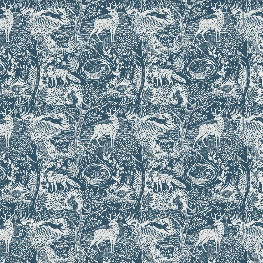 Winter Woods Wallpaper - Blue