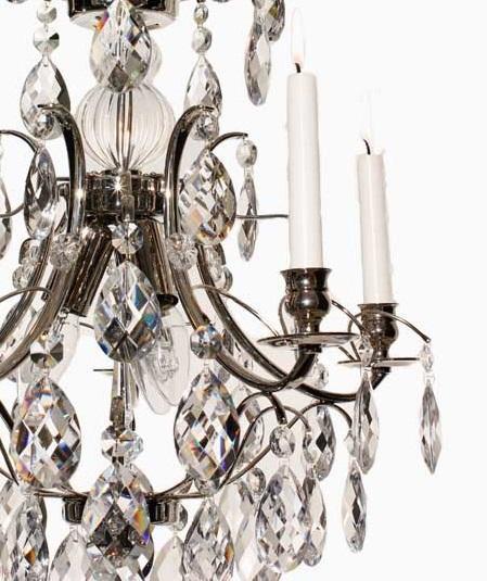 Baroque Chandelier - Nickel 5 Arm Baroque Style Chandelier nickel detail