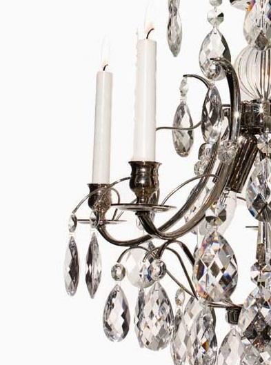 Baroque Chandelier - Nickel 5 Arm Baroque Style Chandelier chrome