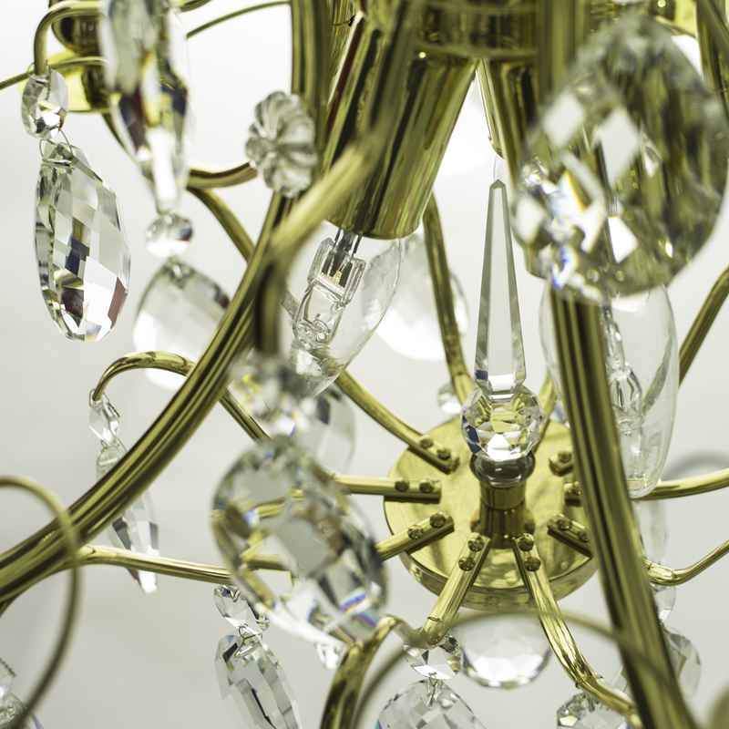 Baroque Chandelier - Polished Brass 5 Arm Baroque Style Chandelier polished brass detail