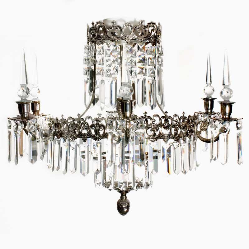 Bathroom Chandeliers - Nickel Bathroom Chandelier With Crystals