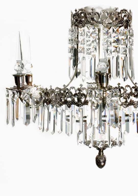 Bathroom Chandeliers - Nickel Bathroom Chandelier With Crystals