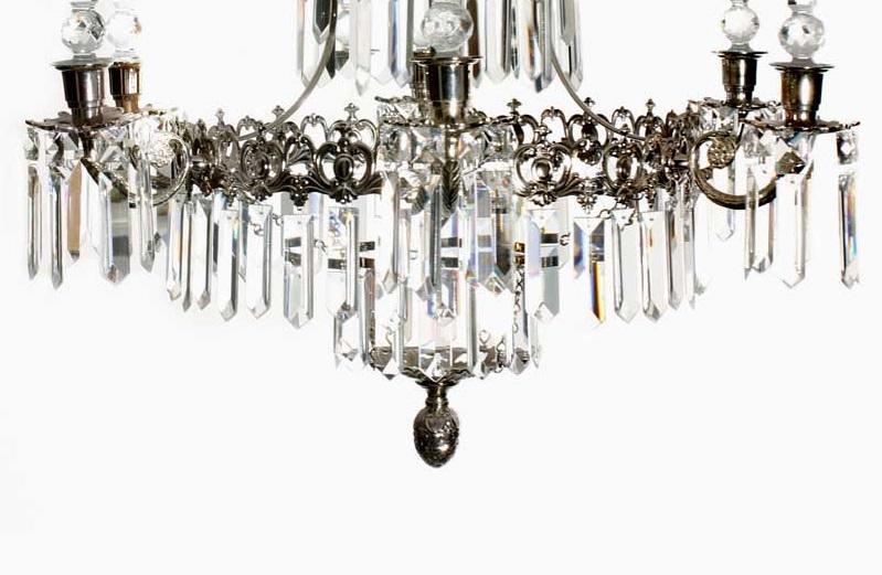 Bathroom Chandeliers - Nickel Bathroom Chandelier With Crystals